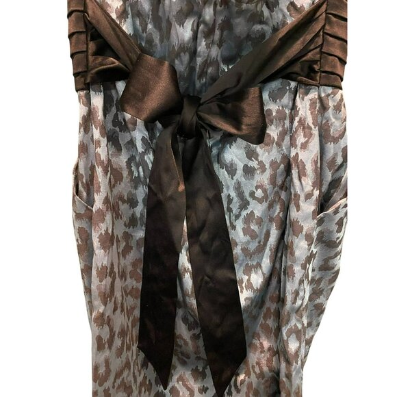 NWT Snap Blue & Black Leopard Print Strapless Juniors Womens Dress With Pockets! - Picture 4 of 11